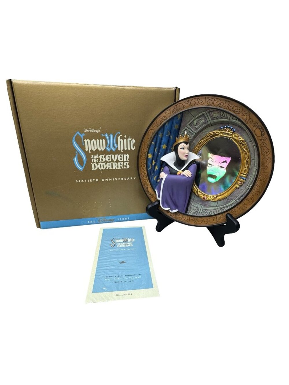Walt Disney Snow White 60th Anniversary Magic Mirror On The Wall LE Plate 81 COA